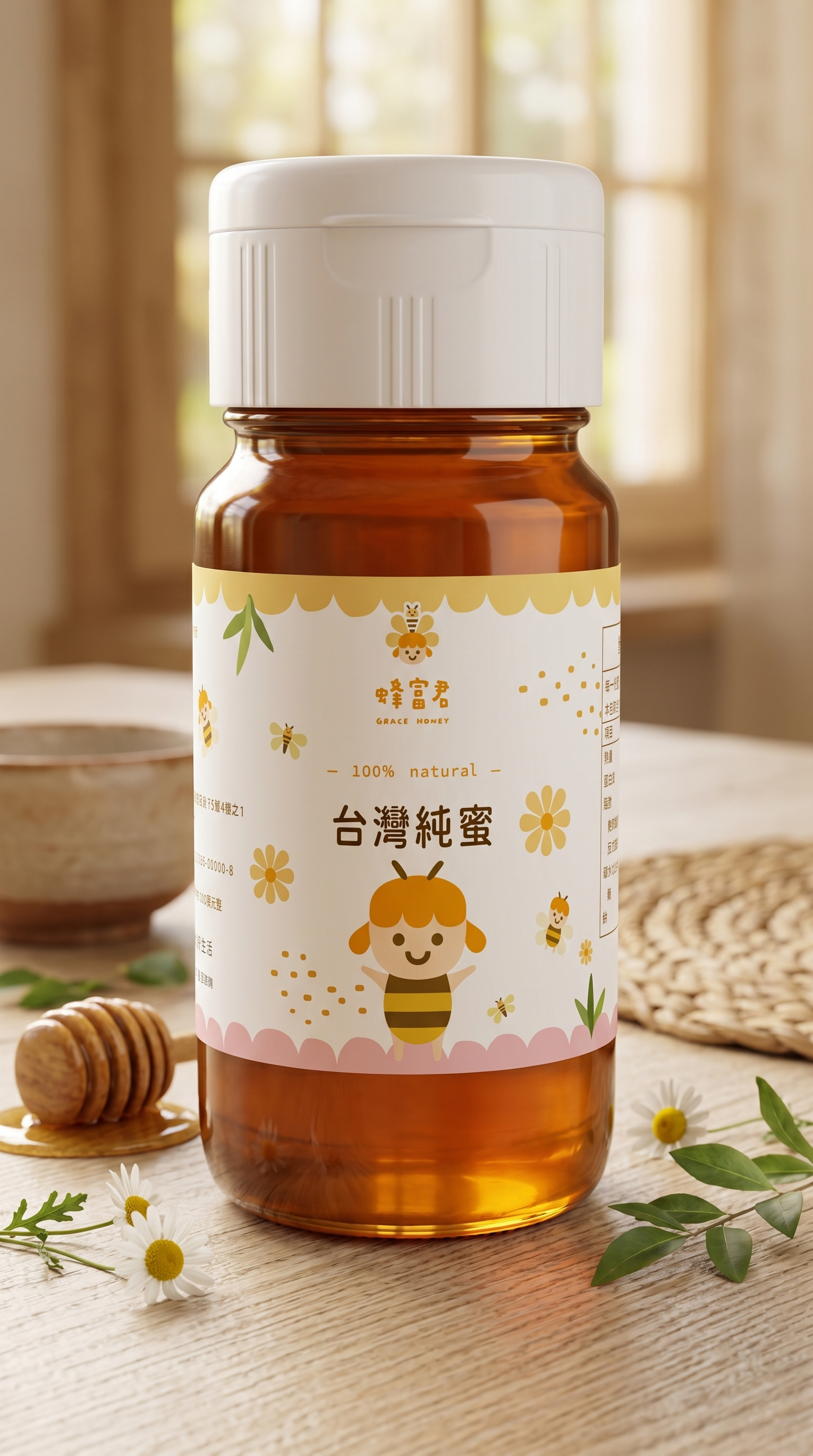 蜂富君台灣純蜜大瓶裝700g - 頂級龍眼蜜與百花蜜